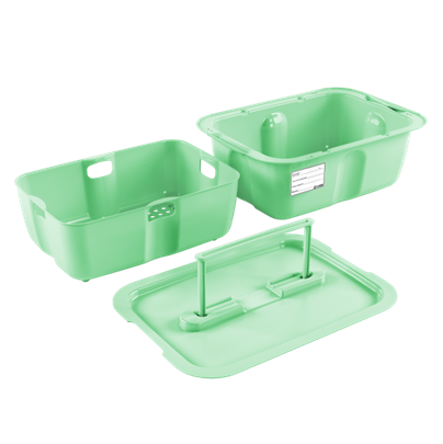 Емкость-контейнер полимерный для дезинфекции и предстерилизационной обработки изделий ЕДПО-10 салатовый