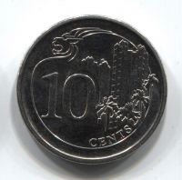 10 центов 2013 Сингапур UNC