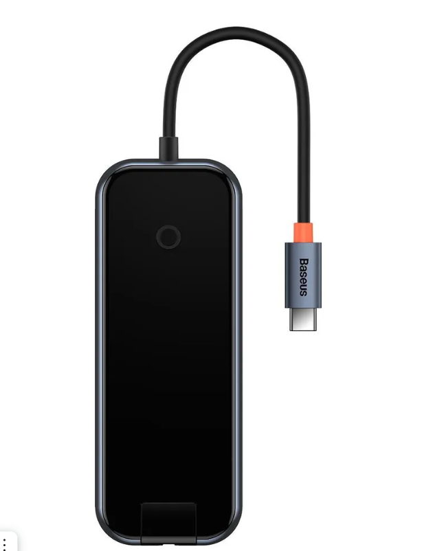 Хаб Baseus AcmeJoy 6-Port HUB Adapter (Type-C to HDMI*1+USB3.0*2+USB2.0*1+Type-C PD&Data *1+RJ45*1) Темно-серый (WKJZ010313)