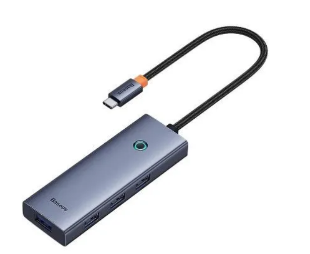Хаб Baseus UltraJoy Series 5-Port HUB Docking Station Space Grey (Type-C to HDMI4K@30Hz*1+USB 3,0*4) Серый