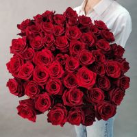 Монобукет из 51 красной розы Эквадор