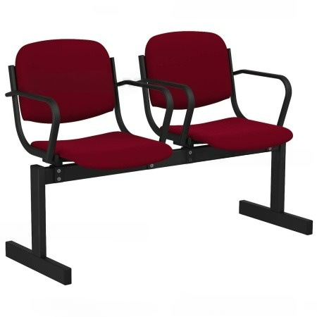РМ-Б-252МПФ Блок стульев 2-местный мягкий с подлокотниками (Ткань флок)