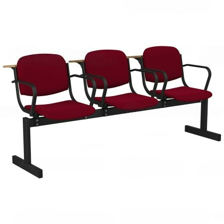 РМ-Б-253МПЛ Блок стульев 3-местный лекционный с подлокотниками (Ткань флок)