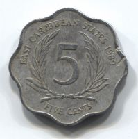5 центов 1989 Восточно-Карибские государства