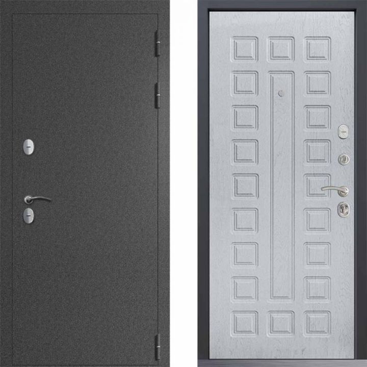Входная дверь  Command Doors Сибирь ТЕРМО букле графит  01 Альберо браш металлическая