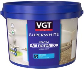 Краска для Потолков VGT Superwhite ВД-АК-2180 3кг Акриловая, Супербелая / ВГТ