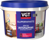 Краска Интерьерная, Влагостойкая VGT Superwhite ВД-АК-2180 1.5кг Супербелая, Матовая для Стен и Потолков