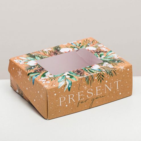 Коробка складная «Present», 10 х 8 х 3.5 см., арт. 5097342