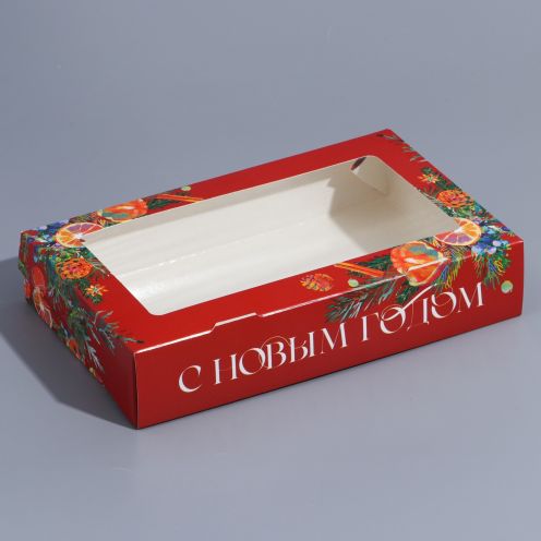 Коробка складная «Зимние фрукты», 20 х 12 х 4 см., арт. 9062402