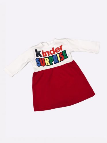 Комплект интерлок-пенье "Kinder Surprise": ободок, платье цвет красный