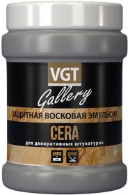 Защитная Восковая Эмульсия VGT Gallery Cera 0.2кг Бесцветная для Декоративных Штукатурок / ВГТ Сира