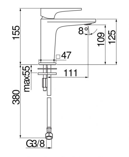 Смеситель для раковины Nobili Seven SE124118/3 схема 2
