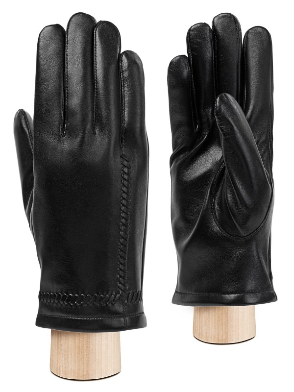 Мужские чёрные перчатки 100% ш HP122 black ELEGANZZA