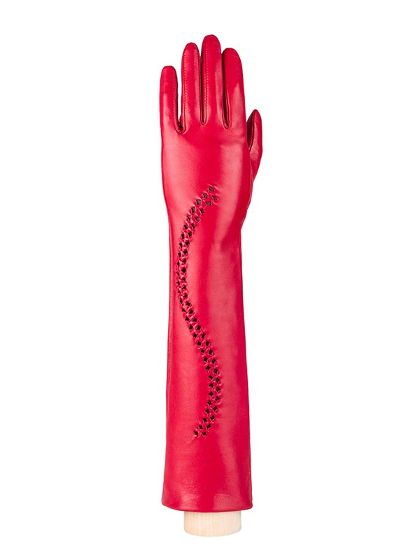 Длинные женские перчатки ш/п F-IS0072 cherry ELEGANZZA