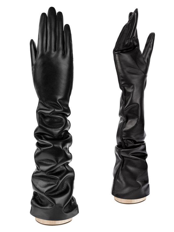Женские перчатки до локтя ш+каш. F-IS0073 black ELEGANZZA