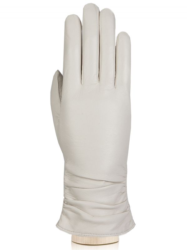 Бежевые кожаные перчатки п/ш LB-8228 ivory LABBRA