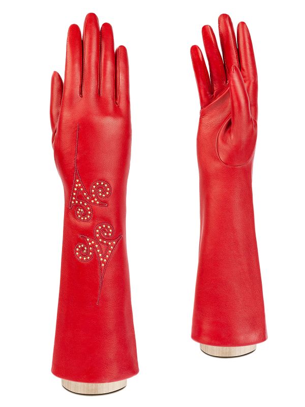 Эффектные женские перчатки красного цвета ш+каш. F-IS0018 red ELEGANZZA