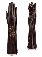Осенние женские перчатки ш+каш. F-IS0018 d.brown ELEGANZZA