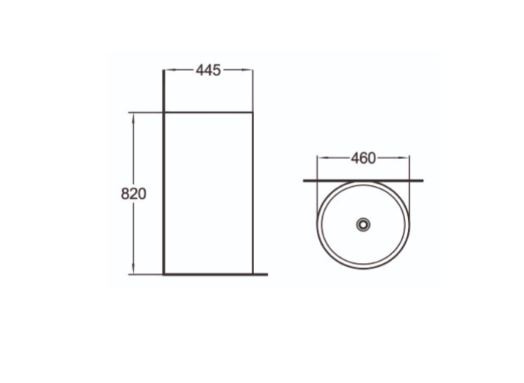 Керамическая напольная раковина SantiLine SL-4006 46 х 44,5 схема 2