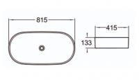Керамическая накладная раковина SantiLine SL-1079 81,5 х 41,5 схема 2