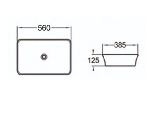Керамическая накладная раковина SantiLine SL-1009 56 х 38,5 схема 2
