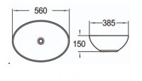 Керамическая накладная раковина SantiLine SL-1077 56 х 38,5 схема 2
