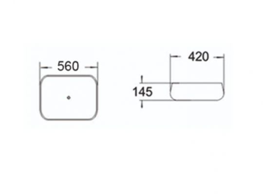 Керамическая накладная раковина SantiLine SL-1045 56 х 42 схема 2