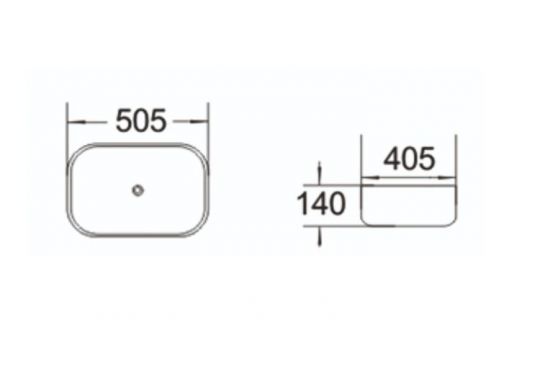 Керамическая накладная раковина SantiLine SL-1046 50,5 х 40,5 схема 2