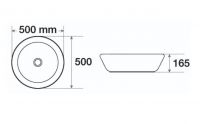 Керамическая накладная раковина SantiLine SL-1064 50 х 50 схема 2