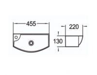Керамическая накладная или подвесная раковина SantiLine SL-2013R 45,5 х 22 левая схема 2