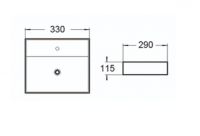 Керамическая накладная или подвесная раковина SantiLine SL-2001 33 х 29 схема 2