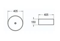 Керамическая накладная раковина SantiLine SL-1056 40,5 х 40,5 схема 2