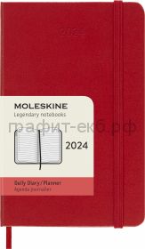 Книжка зап.Moleskine Pocket Classic ежедневник красный DHF212DC2