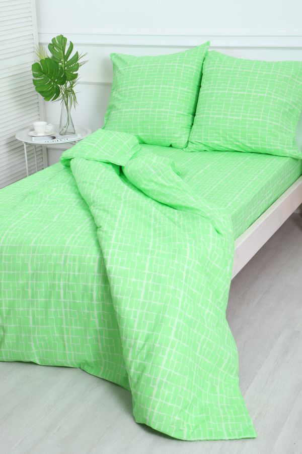Бязь 1.5 спальный [зеленый] Комплект постельного белья альный Бибигон постельное белье