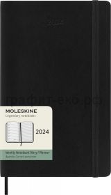 Книжка зап.Moleskine Large Classic Soft еженедельник черный WKNT DSB12WN3