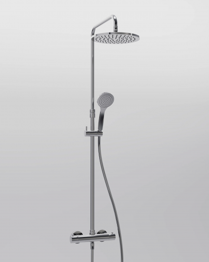 Душевая колонна с круглым тропическим душем Gessi Minimalistic Shower 3517 ФОТО