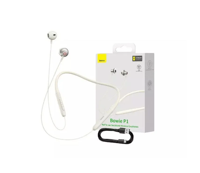 Беспроводные наушники Baseus Bowie P1 Half In-ear Neckband Wireless Earphones Creamy-white (NGPB000102)