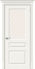 Межкомнатная Дверь Эмаль Bravo Скинни-15.1 Whitey / White Сrystal 600x2000, 700x2000, 800x2000, 900x2000мм / Браво