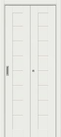 Дверь-Книжка Складная Эмалит Bravo Браво-22 White Matt Межкомнатная 350x2000, 400x2000мм / Браво