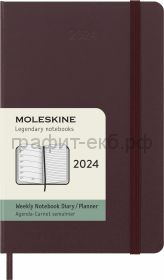 Книжка зап.Moleskine Pocket Classic еженедельник бордовый WKNT DHF1012WN2Y24