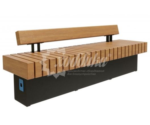 Скамейка стальная «Wood Bench» с USB-входами