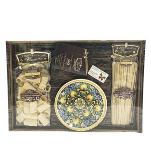 Подарочный набор Амальфи Piatto Fondo Amalfi Solo Pasta с пастой и тарелкой 21 см - Италия