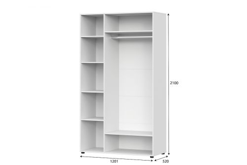 Модульная система "Токио" Шкаф трехстворчатый Белый текстурный