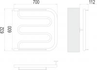 Полотенцесушитель водяной с боковым подключением TERMINUS Фокстрот 70х63,2 схема 3