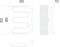 Полотенцесушитель водяной с боковым подключением TERMINUS Фокстрот 50х63,2 схема 3