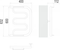 Полотенцесушитель водяной с боковым подключением TERMINUS Фокстрот 40х63,2 схема 3