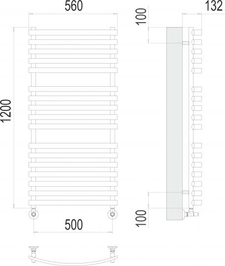 Полотенцесушитель электрический TERMINUS Капри П17 50х120 схема 3