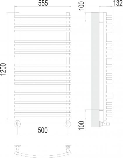 Полотенцесушитель электрический TERMINUS Марио П24 50х120 схема 4