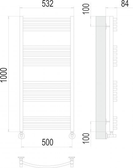 Полотенцесушитель электрический TERMINUS Классик П22 50х120 схема 4
