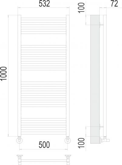 Полотенцесушитель электрический TERMINUS Аврора П20 50х100 схема 3